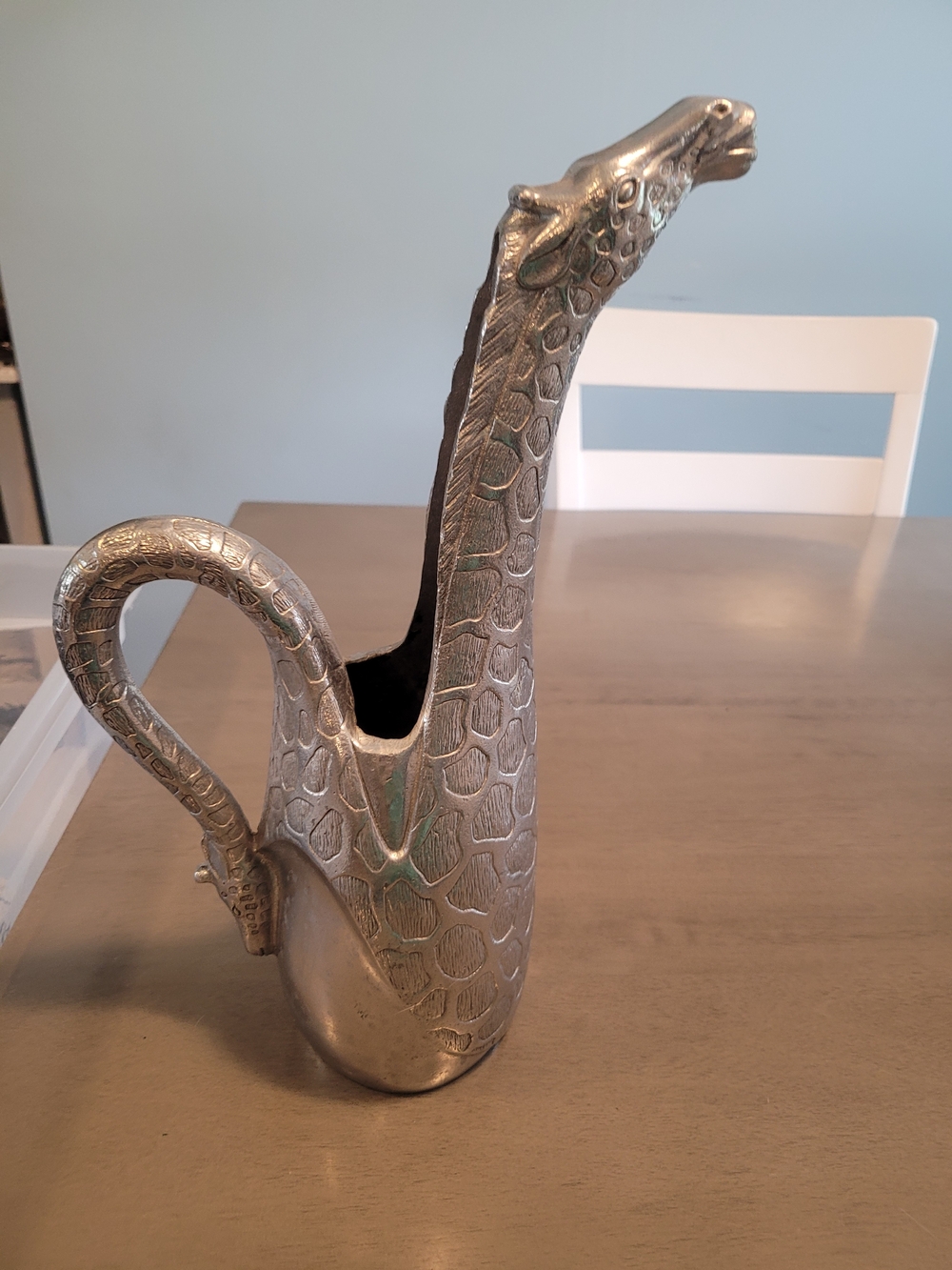 Vintage 1989 Arthur Court Aluminum Giraffe Vase Sculpture